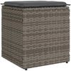 vidaXL Gartenhocker mit Kissen 2 Stk. Grau 40x40x43 cm Poly Rattan 4104041 Bild 5