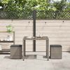 vidaXL Gartenhocker mit Kissen 2 Stk. Grau 40x40x43 cm Poly Rattan 4104041 Bild 3