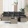 vidaXL Gartensofa-set 6 pcs Grau Poly-Rattan 3346009 Bild 3