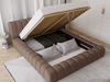 GRAINGOLD Italia Doppelbett 160x200, Polsterbett mit Bettkasten und Lattenrost, Velvet-Stoff, Braun Bild 4