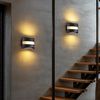 ZMH LED Wandleuchte Innen Schwarz Up and Down Leuchten 5W Modern Industrial 3000K Warmweiß Für Schlafzimmer Küche Flur Treppenhaus Bild 2