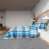 vidaXL Bettwäsche-Set Blau und Grau 260x240 cm Baumwolle 136068 Bild 4