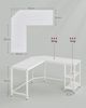 VASAGLE L-förmiger Eckschreibtisch mit 2 Ablagen, Industrie-Design, Ahornweiß, 138x138x76cm Bild 2
