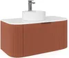 Vente-unique - LOMERI Waschbeckenmöbel Holz, Platte Rot - B 50 cm x H 45 cm x L 99 cm Bild 3
