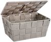 WENKO Aufbewahrungskorb mit Deckel Adria Taupe - Badkorb mit Deckel, Polypropylen, 19 x 10 x 14 cm, Taupe Bild 2