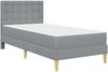 vidaXL Bettgestell mit Matratze Hellgrau 90 x 190 cm Stoff 3415262 Bild 3