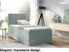 MEBLINI Kinderbett mit Bettkasten MINO 1 90x200 Rechts – H3/Blaugrau Samt Gepolstert Einzelbett mit Matratze - Polsterbett mit Stauraum - Bett mit Kopfteil – Stauraumbett Bild 2