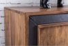 Landhaus Kommode Sheesham Massivholz mit Kunstleder 160 x 44 x 80 cm B/H/T ca. 160/80/44cm Bild 5