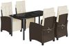 vidaXL 5-tlg. Garten-Essgruppe mit Kissen Braun Poly Rattan 3212984 Bild 2