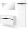 OTTO home Garderoben-Set Locco Flurmöbel, Dielenmöbel, Flurschrank, Flurgarderobe B: ca 150 cm, (3-St), UV-lackiert, Weiß Hochglanz, platz für ca. 12 Paar Schuhe Bild 2