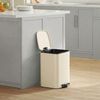 SONGMICS Mülleimer Küche, 20 Liter Abfalleimer, Tretmülleimer, Stahl, mit Inneneimer, Softclose, Offenhaltefunktion, beige Bild 3