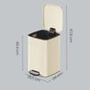 SONGMICS Mülleimer Küche, 20 Liter Abfalleimer, Tretmülleimer, Stahl, mit Inneneimer, Softclose, Offenhaltefunktion, beige Bild 5