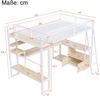 Hochbett mit Eckschreibtisch, LED-Streifen, PC-Ständer, Steckdose, USB, Rausfallschutz, Regal, Schrank, 140x200cm, Kinderbett, Jugendbett, Metallbett Bild 4