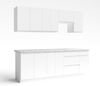 AX LIVING Aquileia Küchenzeile 240 cm – Weiß Matt mit Arbeitsplatte Marmor Bianco Bild 5