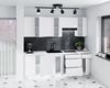 AX LIVING Aquileia Küchenzeile 240 cm – Weiß Matt mit Arbeitsplatte Marmor Bianco Bild 2