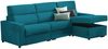 Dmora Schlafsofa mit Halbinsel Pusiano, Verwandelbares Ecksofa für das Wohnzimmer, gepolstert, abnehmbar, 100 % Made in Italy, 280x160 h100 cm, Hellblau Bild 5