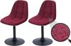 2er-Set Esszimmerstuhl HWC-A60, Küchenstuhl Stuhl Drehstuhl, Stahl FSC® Stoff/Textil Chenille (465g/m²) ~ bordeaux Bild 1
