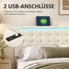 Simurq Polsterbett Schwebebett mit LED-Beleuchtung und USB, Doppelbett 140x200cm (Packung, 1-tlg, Jugendbett mit Kopfteil, Linenstoff), Schwebender visueller Effekt Bild 4