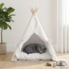 vidaXL Haustier-Tipi mit Kissen Weiß 50 x 50 x 60 cm Polyester 42020253 Bild 3