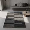 KADIMA DESIGN Teppich WERFEN Shaggy Langflor Wohnzimmer Schlafzimmer Waschbar Kariert, Läufer, Höhe: 32 mm, Grau, 60x110 cm, Wohnzimmerteppich Esszimmer Strapazierfähig Waschbar Bild 2