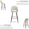 tectake Barhocker Barstuhl Sachel mit Rückenlehne, Samtoptik, 49 x 58 x 110 cm, Belastbarkeit 120 kg Bild 2