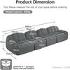 Ecksofa Grau aus granuliertem Fleece, modulare Form mit tiefer Sitzfläche und 32D-Hochdichtschaum,79x366x104 cm Bild 5