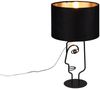 Tischleuchte, Metall, schwarz, Stoff, Gesicht-Design, H 42cm Bild 2