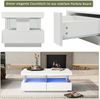 Couchtisch mit LED-Beleuchtung & Glasdisplay, weiß Hochglanz, 2 Schubladen, 100x60x49,5 cm Bild 5
