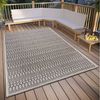 Hanse Home Vanti In- & Outdoor Teppich Wetterfest – Modernes Muster, Wasserfest robuster Aussenteppich Flachgewebe für Garten, Balkon, Terrasse, Wohnzimmer – Beige Grau, 76x150cm Bild 2