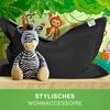 Green Bean® Kinder-Sitzsack 70x100cm & 70 Liter EPS-Perlen Füllung - Indoor & Outdoor Bean Bag Sitzkissen - Schwarz Bild 3