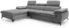 Vente-unique - SAMARA Sofa SamtStoff Grau - B 193 cm x H 75 cm x L 280 cm Bild 3