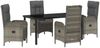 vidaXL Garten Essgruppe mit Kissen 5 pcs Grau Poly-Rattan 3380130 Bild 2