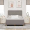 Doppelbett, Bettgestell Modernen mit Kopfteil Taupe 140 x 200 cm Stoff d1190e Bild 3