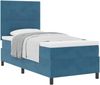 vidaXL Boxspringbett mit Matratze Dunkelblau 90 x 200 cm Samt 3339810 Bild 2