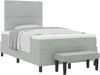 vidaXL Boxspringbett mit Kopfteil Hellgrau 190 x 120 cm Samt 3344432 Bild 2