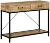 HOMCOM Konsolentisch 2 Schubladen Unterregal (Beistelltisch, 1-St, Eingangstisch), vintage Metall Spanplatte Braun+Schwarz 100 x 35 x 76,5 cm Bild 2