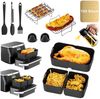 SURFOU Backform Heißluftfritteuse zubehör für Ninja Airfryer AF500EU 15-tlg BPA-frei, (Airfryer Zubehör Set für Ninja Foodi AF500EU& AF500EUCP, ninja foodi flexdrawer 10,4L,COSORI TwinFry 10L – 3 Silikonmatten & 12-teiliges Set, 10,4L, 5,2L, hitzebestä... Bild 2
