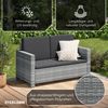 STEELSØN 'Elnath' Polyrattan Gartensofa 2er-Sitzer, grau-meliert/anthrazit, wetterfest, inkl. Kissen Bild 3