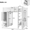 Hochbett mit LED-Streifen, Kleiderstange, Schreibtisch, Lattenrost, Leiter, Schubladen, Schrank, Regal, Rausfallschutz und USB, 90x200 cm, Kinderbett, Kiefer Bild 5