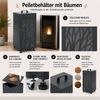Pelletbehälter HWC-Q30 Bäume, Pelletbox Aufbewahrungsbox für z.B. Tierfutter, Rollen Füße 86 x 36 x 36 cm ~ anthrazit Bild 2