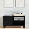 vidaXL Schallplattenschrank Schwarz Eichen-Optik 85 x 38 x 48 cm 862898 Bild 4