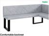 MEBLINI Eckbank für Esszimmer mit ausziehbarem Tisch - Küchenbank - Essecke - Sitzecke Küche - ERIC - U-Beine 128x168x87cm Rechts - Hellgrau Samt/M Weiß Matt Bild 5