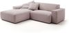 KAWOLA Sofa RANI Ecksofa Feincord rosa Recamiere links 71 x 189 x 228 cm Bild 2