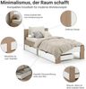 Holzbett 90x200 mit 2 Bettkästen Bett Eiche Braun Weiß Holz Bettgestell Futonbett Jugendbett Einzelbett Bild 4