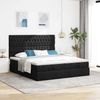 vidaXL Ottoman-Bett mit Matratzen & LEDs Schwarz 200x200 cm Stoff 3314571 Bild 4
