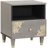 vidaXL Nachttisch mit Schubladen Grau 40 x 33 x 46 cm Massivholz Mango 4018778 Bild 1