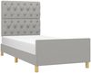 Einzelbett mit Kopfteil Stoff Hellgrau 80x200 cm [3125252] Bild 3