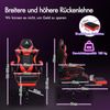 Gamer-Stuhl Gaming Racing-Sessel 8 Massagepunkten Fußstütze Rot Eryx Bild 2