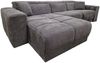 Massivart® Ecksofa mit Relaxfunktion / grau / Cord / 302 cm / Kopfteilverstellung / TONI, Nosagunterfederung · frei im Raum stellbar · inkl. 2 Zierkissen Bild 2