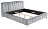 riess-ambiente Polsterbett AMSTERDAM 180x200cm grau Samt – Doppelbett im Vintage Design (Einzelartikel, 1-tlg), schwarzes Metallgestell, Retro, King-Size-Bett, gepolstertes Samtbett Bild 4